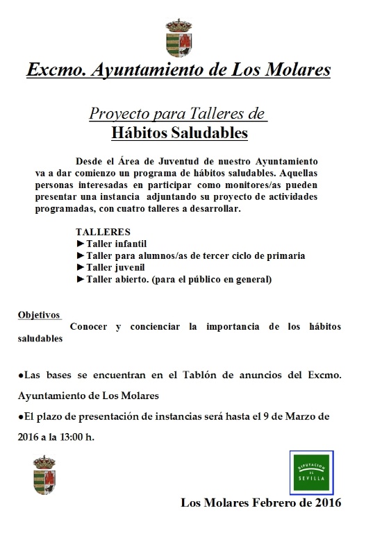 PROYECTO PARA TALLERES DE HABITOS SALUDABLES
