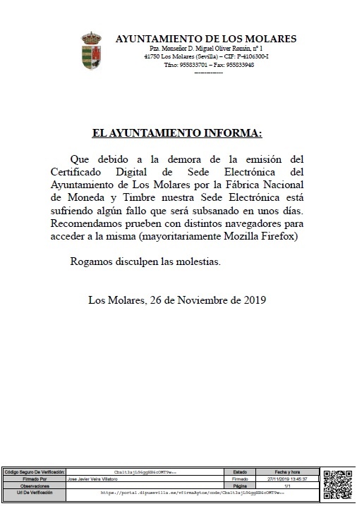 Funcionamiento sede electrónica