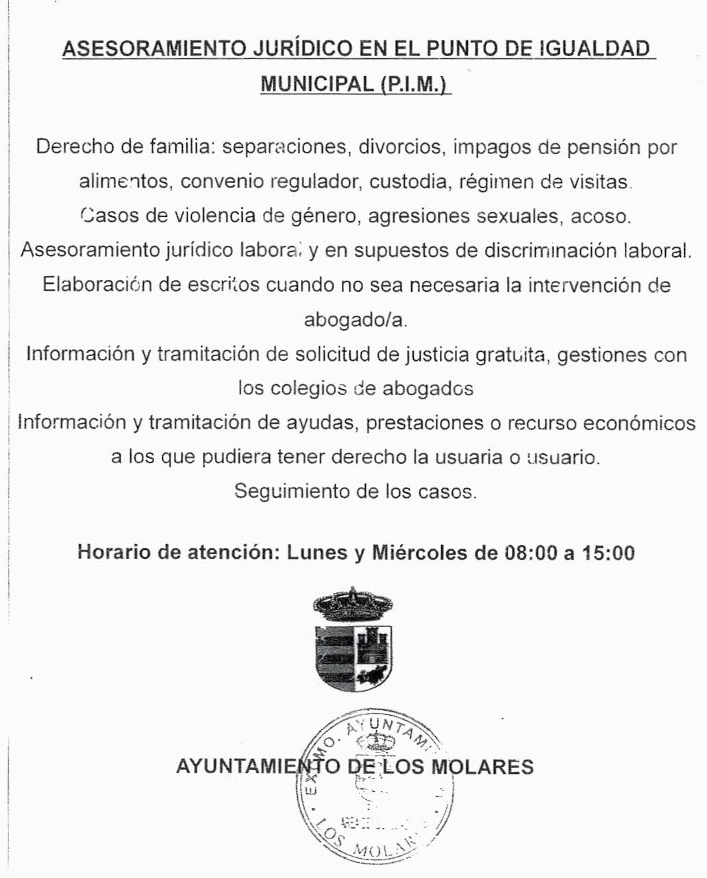Asesoramiento juridico Ayto Los Molares