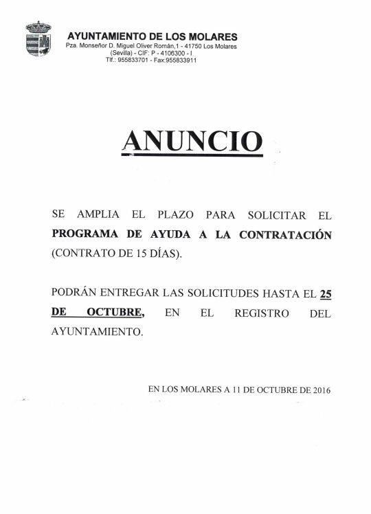 ANUNCIO AMPLIA PLAZO PEACA