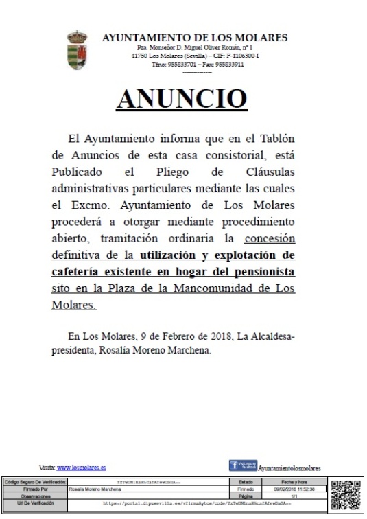 ANUNCIO CAFETERIA HOGAR PENSIONISTA