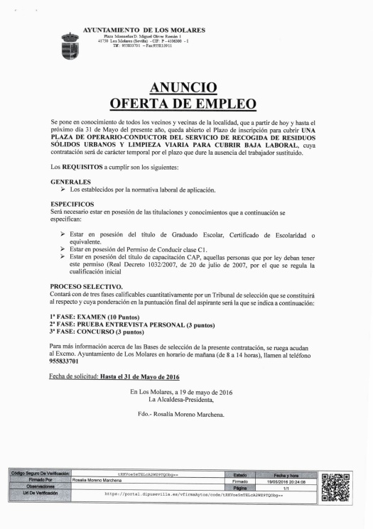 ANUNCIO CONDUCTOR CAMION