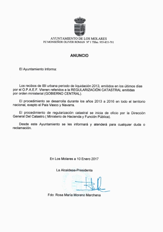 ANUNCIO REVISION CATASTRAL