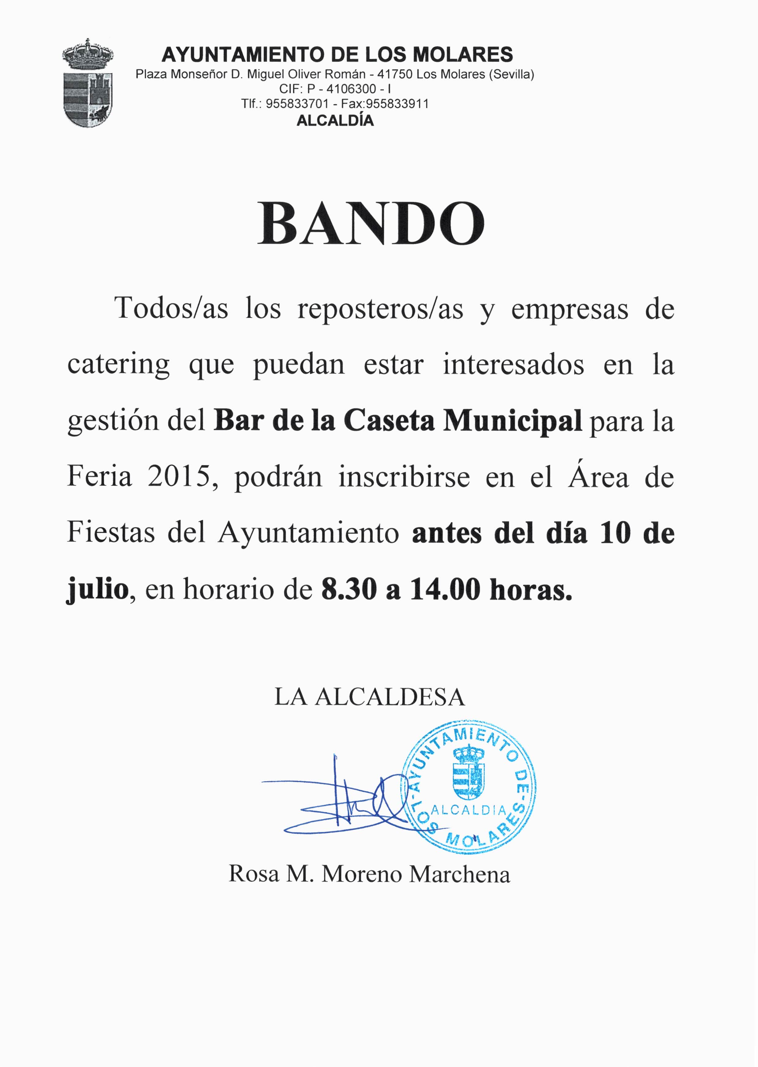 BANDO BAR CASETA MUNICIPAL