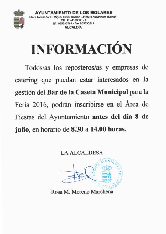 BAR CASETA MUNICIPAL 2016