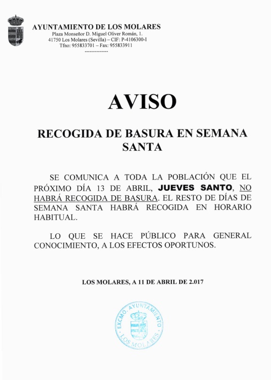 BASURA SEMANA SANTA 2017