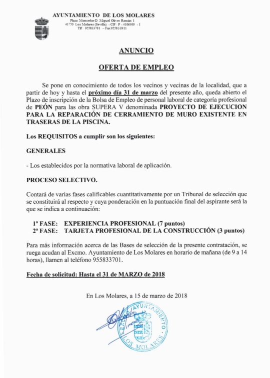 BOLSA PEONES OBRA SUPERA