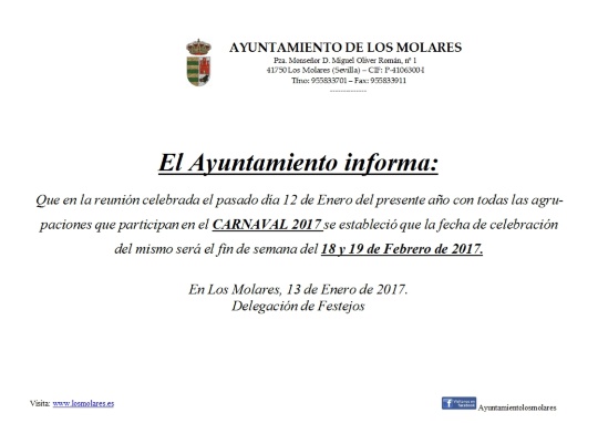 FECHA CELEBRACION CARNAVAL