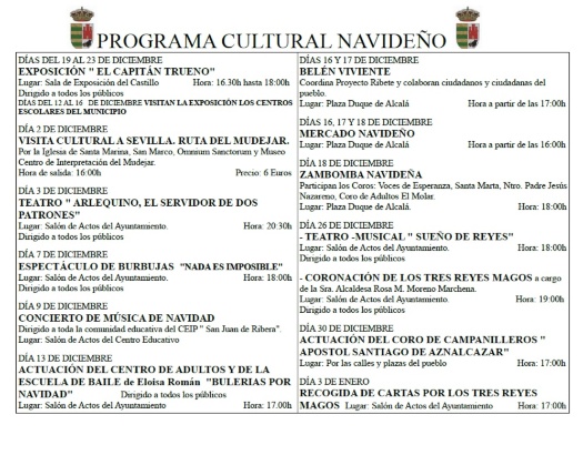 PROGRAMA CULTURAL NAVIDEÑO 2016