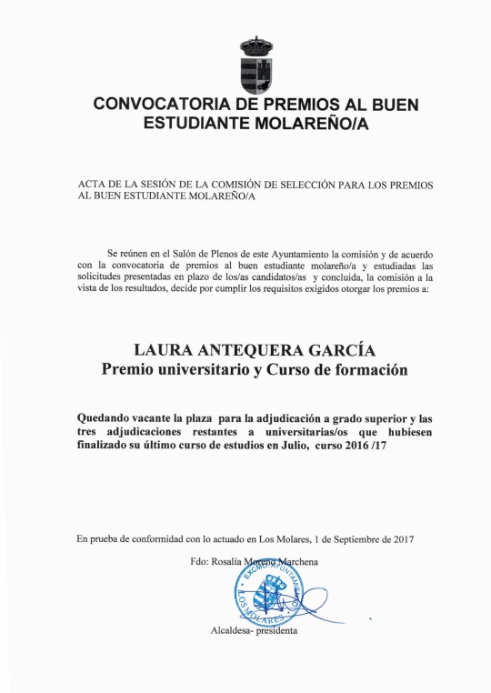 SELECCIONADA PREMIO BUEN ESTUDIANTE