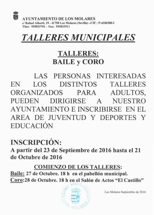 TALLER BAILE Y CORO 2016