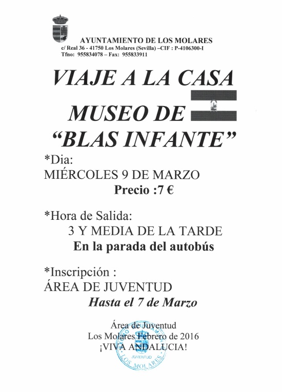 VIAJE CASA BLAS INFANTE 2016
