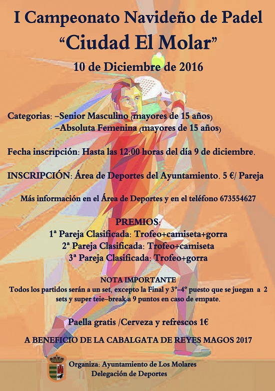 cartel PADEL NAVIDEÑO 2016
